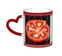 KKLWEGU Tazze da caffè in ceramica da 325 ml, tazza che cambia colore, tazza da caffè personalizzata, tazza da caffè con fetta di pomodoro, tazza da tè, tazza da caffè fresca per uomini e donne