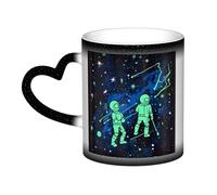 KKLWEGU Tazze da caffè in ceramica da 325 ml, tazza che cambia colore, tazza da caffè personalizzata, tazza da caffè che si illumina al buio, tazze da caffè fresche per uomini e donne, regalo