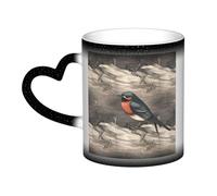 KKLWEGU Tazze da caffè in ceramica da 325 ml, tazza che cambia colore, tazza da caffè personalizzata, tazza da caffè con rondine in grafite, tazze da caffè fresche per uomini e donne, regalo