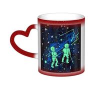 KKLWEGU Tazze da caffè in ceramica da 325 ml, tazza che cambia colore, tazza da caffè personalizzata, tazza da caffè che si illumina al buio, tazze da caffè fresche per uomini e donne, regalo