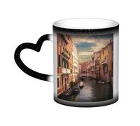KKLWEGU Tazze da caffè in ceramica da 325 ml, tazza da caffè che cambia colore, tazza da caffè personalizzata, bella tazza da tè con vista sul canale di Venezia, tazza da caffè fresca per uomini e