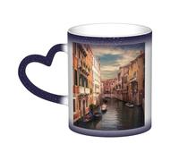 KKLWEGU Tazze da caffè in ceramica da 325 ml, tazza da caffè che cambia colore, tazza da caffè personalizzata, bella tazza da tè con vista sul canale di Venezia, tazza da caffè fresca per uomini e