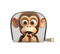 KKLWEGU The Silent Monkey Porta Carte di Credito Portafoglio, Portafoglio In Pelle Con Cerniera Per Donne Signore Rfid Blocco Porta Carte Piccolo Portamonete Portafoglio Fisarmonica Regalo
