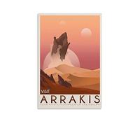 KKMM Arrakis Dune Sandworm Frank Herbert Poster da viaggio retrò poster decorativo su tela da parete per soggiorno, camera da letto, 30 x 45 cm
