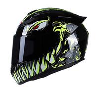 KKnoon Casco Integrale da Motociclista, Casco Integrale da Equitazione alla Moda Leggero, Casco Integrale da Donna per Uomo per Scooter da Corsa ECC