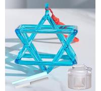 KKNSYW Chakra Piramide di Canto in Cristallo di Quarzo otticamente Blu Mokaba Merkaba for la Meditazione di guarigione del Suono, Regalo Yoga for la Preghiera(6 inch+Bag)