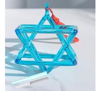 KKNSYW Chakra Piramide di Canto in Cristallo di Quarzo otticamente Blu Mokaba Merkaba for la Meditazione di guarigione del Suono, Regalo Yoga for la Preghiera(6 inch)