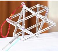 KKNSYW Chakra Piramide di Canto in Cristallo di Quarzo otticamente Trasparente/Merkaba/Mokaba for la Meditazione curativa, Preghiera meditativa curativa con Il Suono, Suono Eccellente(5 inch)