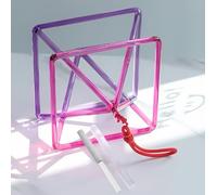 KKNSYW Cristallo di Quarzo Canto Mokaba Merkaba Piramide Bicolore Rosa-Viola, Strumento Musicale curativo Chakra Perfetto, con Due Tipi di percussore(7 inch)