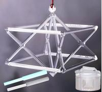 KKNSYW Cristallo di Quarzo Trasparente Canto Mokaba Merkaba Piramide di Cristallo Canto Chakra otticamente for la Meditazione curativa, guarigione del Suono, Regalo for la Preghiera(10 inch+Bag)