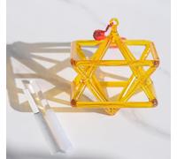 KKNSYW Piramide di Canto di Cristallo di Quarzo Giallo Mokaba Merkaba for la Terapia del Suono Meditazione Yoga Percussioni Piramide Strumento Musicale curativo(5 inch)