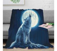 KKOLASXZE 3D Stampa Il lupo Coperta Biancheria Da Letto Microfibra Tutte Le Stagioni Morbido Durevole E Caldo Per Letto Divano 70x80inch(180x200cm)