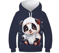 KKOLASXZE Stampa di 3D Panda Sweatshirt Felpe con Cappuccio con Tasche PulAmorer Unisex Bambino Bambini E Ragazzi 11-13Y