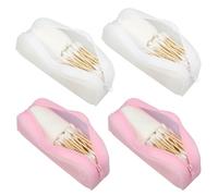 KKONHII 4 custodie rotonde da viaggio in cotone, per accessori per capelli, organizer da viaggio, contenitori per riporre il filo interdentale, per ragazze e donne