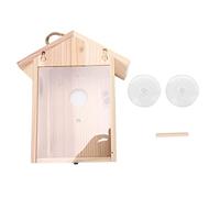 KKPLZZ Casetta per Uccelli con Finestra in Legno, Casetta per Uccelli da Esterno con Forte Ventosa per la Decorazione del Giardino e il Birdwatching