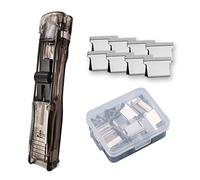 KKPLZZ Cucitrice acrilica, mini pinzatrice a pressione trasparente con 50 punti metallici riutilizzabili, pinzatrice per carta portatile per forniture scolastiche per ufficio a casa