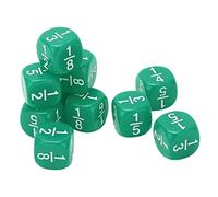 KKPLZZ Dadi per Frazioni da 20 Pezzi, Dadi Matematici in Plastica con Numeri Incisi per Giochi da Tavolo e Insegnamento dei Numeri, Adatti per la Pratica Matematica dei Bambini (Verde)