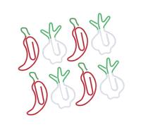 KKPLZZ Graffette per Bambini, 100 Graffette per Ufficio in Metallo a Forma di Ravanello Peperoncino per L'ordinamento di File, con Colori Squisiti per Regalo Scuola, Casa e Ufficio
