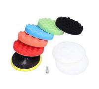 KKPLZZ Kit Tamponi per Lucidatura, 7 Pezzi Tamponi per Lucidatura per Auto con Spugna e Lana per a Cera, Diametro 150 Mm per Auto, Barca, Camion, Vetro, Pietra, Ceramica