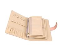 KKPLZZ Libro Organizer per Gioielli, Custodia per Gioielli Viaggio in Pelle PU Impermeabile con Fodera in Morbido Velluto, Sezioni Rimovibili, per Collane, Orecchini, Anelli, B