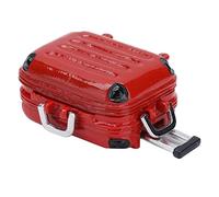 KKPLZZ Mini Valigia da Viaggio, Valigia per Casa delle Bambole in Lega di Alluminio con Scena di Vita Simulata, per la Decorazione della Casa delle Bambole da Collezione (Rosso)