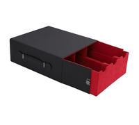 KKPLZZ Scatola di Stoccaggio delle Carte Commerciali, Fodera per Rivestimento in Velluto Morbido a 5 Strati PU Scatola Organizzatore di Carte Impermeabili per 100 Carte da Gioco (Rosso)