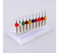 KKPLZZ Set di Micro Punte da Trapano in Carburo da 10 Pezzi, Punte da Trapano per PCB in Carburo di Tungsteno da 0,3 Mm a 1,2 Mm per L'incisione di Circuiti Stampati, con Ampio Sp
