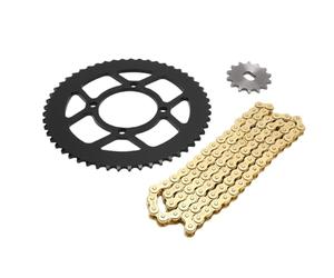 KKPLZZ Set Pignoni Catena 420, Catena 96 L, Anteriore 14 Denti, | Materiale Durevole, Montaggio per Go Kart ATV Quad, Sostituzione Bici da Cross, Kit Catena e Pignone per Moto