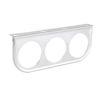 KKPLZZ Supporto per Manometro a 3 Fori, Staffa di Montaggio per Manometro Triplo da 52 Mm e 2 Pollici per il Pannello del Cruscotto Dell'auto (Argento)