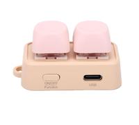KKPLZZ Tastiera Bluetooth a 2 Tasti, Girapagina, Tastierino Macro Retroilluminato per Copia e Incolla con Macro Personalizzabili per Lettore di E-book (Rosa)