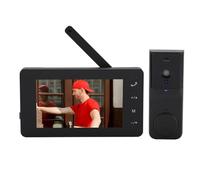 KKPLZZ Videocitofono Senza Fili con Videocitofono Videocitofono 1080P con Display da 4,3 Pollici Citofono a 2 Vie Obiettivo Grandangolare da 170 Gradi Fish Eye
