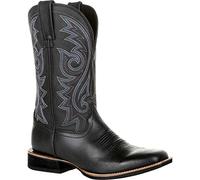 KKPW Stivali da cowboy da uomo larghi classici vintage a metà polpaccio stivali occidentali con ricamo a punta tacco a blocchi stivali lunghi (taglia: 45EU, colore: nero)