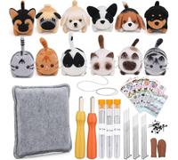 KKRANG Kit di avviamento per la creazione di Bambole con 12 Pezzi di Lana e infeltrimento ad ago, con Supporto per Le Dita e Istruzioni per Decorazioni domestiche Fai da Te Fatte a Mano