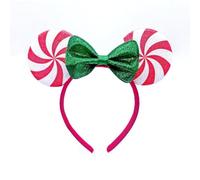 kkrrammii Cerchietto per capelli con orecchie di topo di Natale, per donne e ragazze, per adulti, cosplay, feste, vacanze, rosso, verde, bianco