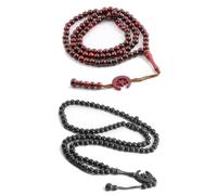 kkrrammii Confezione da 2 perline per preghiera musulmana Tasbih 99 in resina con perline per rosario islamico con incisione di Allah Muhammad da 8 mm, set per il culto del Ramadan, meditazione