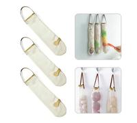 kkrrammii Confezione da 3 sacchetti in rete da appendere, riutilizzabili, traspiranti, per cipolle, aglio, patate, verdure, con coulisse, per armadietti da cucina e dispensa