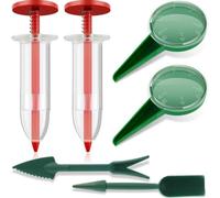 kkrrammii Set di 6 mini seminatori per sementi con piccoli dispenser per sementi con 5 gradi regolabili per seminatrici da giardino, strumenti per piantare piante da giardino in plastica per prato