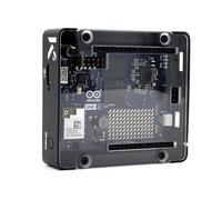 KKSB Custodia per Arduino Uno Q - Custodia in alluminio e acciaio nero con parte superiore in policarbonato trasparente