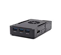KKSB LattePanda 3 Delta Case | LattePanda 3 Delta Case in alluminio nero | Supporta 8 antenne SMA