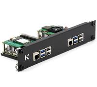 KKSB Pannello rack 1U per Raspberry Pi da 10-inch (10"), contiene 2 schede, supporta cappelli e dispositivo di raffreddamento ufficiale Raspberry Pi