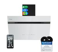 KKT KOLBE A+++ AURORA8005SW - Cappa aspirante 80 cm, 782 cbm/h, senza testa, vetro bianco e nero, funzione di ripresa automatica, Smart WiFi, SensorTouch, illuminazione a LED RGBW