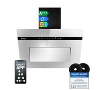 KKT KOLBE A+++ Cappa aspirante 60 cm 782 cbm/h di convezione dell'aria di scarico senza testa | Specchio in vetro nero | Backup automatico | Smart WiFi App Wi-Fi | SensorTouch | Illuminazione LED RGBW