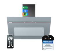 KKT KOLBE A+++ cappa aspirante 80 cm 782 cbm/h ricircolo aria di scarico senza testa | vetro grigio opaco | ricarica automatica | Smart WiFi App Wi-Fi | SensorTouch | Illuminazione LED RGBW |