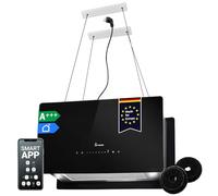 KKT KOLBE Cappa a isola CUBE60S, 60 cm, nero argento | 764 cbm/h Smart WiFi, Spegnimento ritardato, Illuminazione LED, 9 livelli di potenza