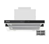 KKT KOLBE | Cappa da 60 cm | Aspirante & Filtrante | Cappa da incasso | Cappa a scomparsa | Acciaio inox | Argento Nero | Comandi SensorTouch | Illuminazione LED | TEL500