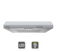 KKT KOLBE | Cappa aspirante 60 cm | Cappa sottopensile | Cappa da incasso | Acciaio inox | Grigio | 3 livelli di potenza | Comando a pulsante | Scarico aria | UBH600S