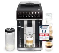 KKT KOLBE Macchina da caffè con contenitore del latte, ugello per schiuma del latte e accessori, funzione 2 tazze, 15 bar, macinino a 7 livelli, touch screen, pulizia automatica, 7 bevande Barista One