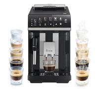 KKT KOLBE Macchina da caffè con ugello per schiuma di latte, ColdBrew e accessori, funzione 2 tazze, 15 bar, macinino a 7 livelli, touch screen, pulizia automatica, nero argento, BaristaPure
