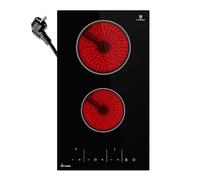 KKT KOLBE | Piano cottura doppio in vetroceramica 30 cm autonomo | 3 kW | 2 zone di cottura | 9 livelli di potenza | Senza cornice | Timer | Indicatore di calore residuo | Blocco tasti | KF293