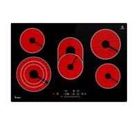 KKT KOLBE Piano Cottura Elettrico 80 cm | 8,7 kW | 5 zone di cottura | 9 livelli di potenza | zona di cottura triplice | doppia zona di cottura ovale | CH7705RL